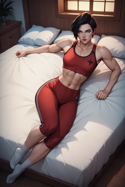 score_9, score_8_up, score_7_up, score_6_up, score_9, score_8_up, score_7_up, score_6_up, masterpiece, high quality, (best quality:1.1), (masterpiece, best quality, cinematic angle, night, detailed, intricate) a beautiful, fit, stunning, sporty, girl (extr...