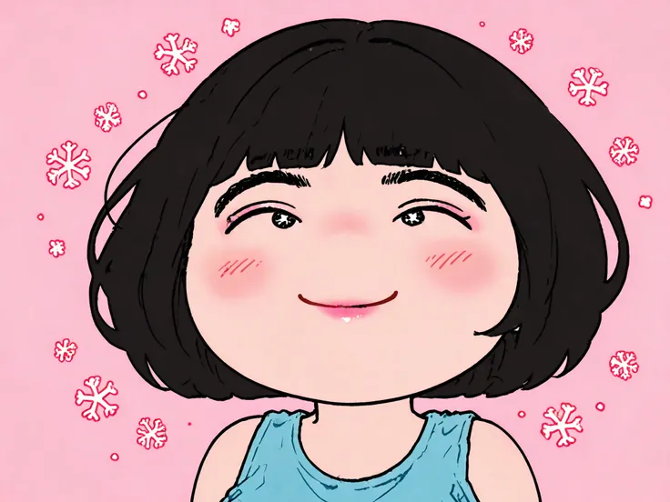 thick eyebrows, exaggerated eyebrows, expressive eyebrows, curved eyebrows, black eyebrows, monobrow, unibrow, heavy eyebrows, eyebrow focus, eyebrow expression, stylized eyebrows, cartoon eyebrows, cute character, stylized girl, short hair, black hair, ro...