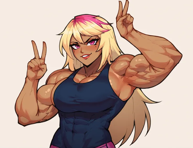 score_9 , score_8_up , score_7_up HiQuality zPonyDXL positive , zPDXL2 , , good_hands , perfect hands , , huge breasts , gigantic breasts , thighs , wide hips, multicolored hair , two-tone hair , bangs , anime screencap, absurdres, high quality, offici...