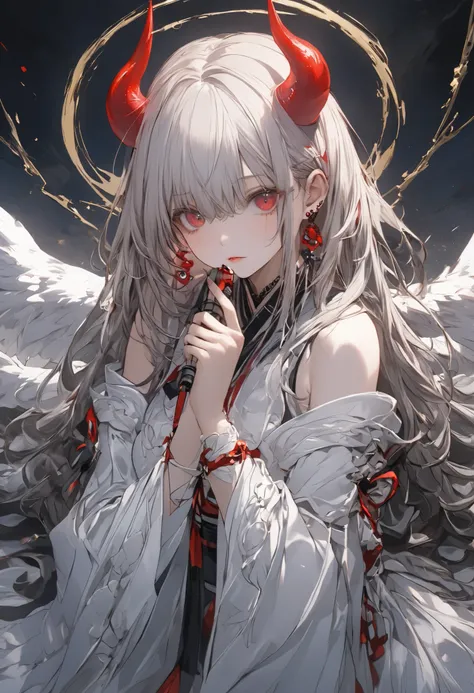 high quality、details、Realistic、100体のspecter、specterを率いる少女、scramble crossingにおいて、百Oni夜行、Phosphorescence in the Dark、Ancient Japanese numbers々specter、fear、masterpiece，（masterpiece），fuill body ,best quality ，（Highest Quality）， cinematiclighting ，（cinematic li...