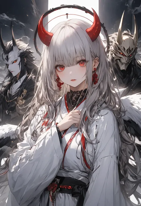 high quality、details、Realistic、100体のspecter、specterを率いる少女、scramble crossingにおいて、百Oni夜行、Phosphorescence in the Dark、Ancient Japanese numbers々specter、fear、masterpiece，（masterpiece），fuill body ,best quality ，（Highest Quality）， cinematiclighting ，（movie-like l...