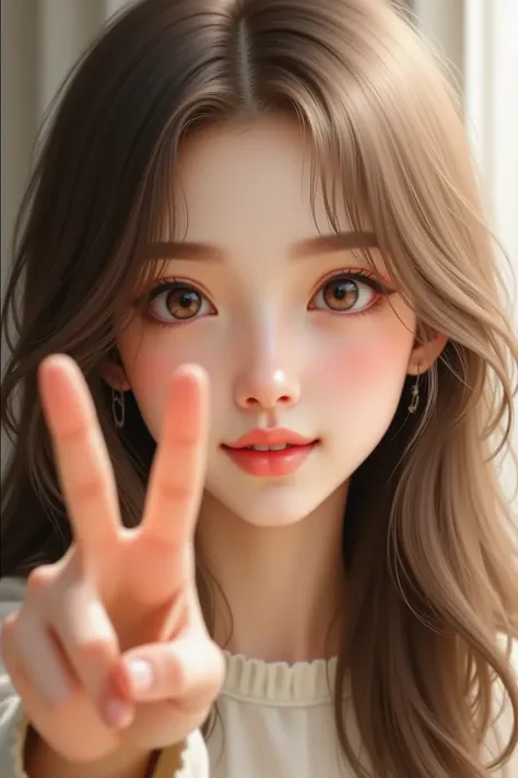 ピースサインの女の子 v1.0