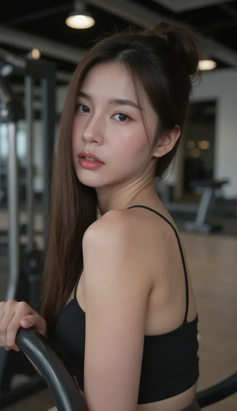 (full-body shot, side angle shot, sharp focus, 85mm lens, captured from mid-thighs to head, hyper-detailed skin texture, hard sunlit skin texture on face, deep light and shadow front lighting on the face, creating realistic depth and dimensionality on face...