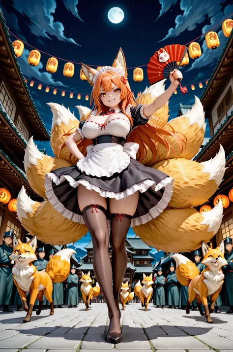 子狐達を連れて百鬼夜行を行うヤコン