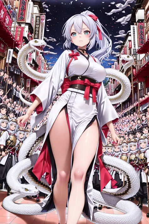 蛇妖怪たちと共に百鬼夜行を行うカーミア