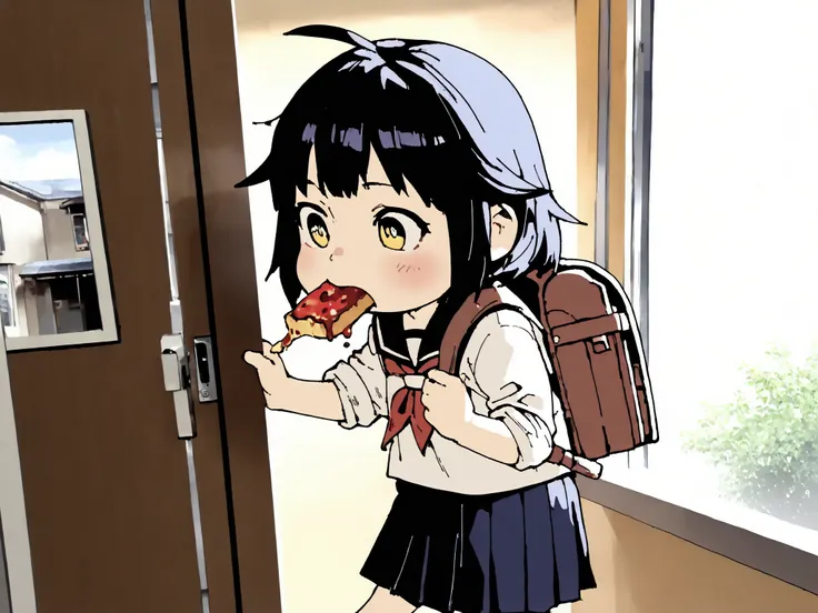 ((masterpiece, highest quality, photorealistic, raw photo, extremely detailed 8k wallpaper)), Dawn bathes the scene in a warm, golden light that filters between the buildings, making the asphalt, still damp with dew, glisten. In the center of the frame, a ...