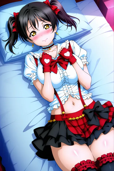 Love Live official artwork, game cg quality, love live, professional art, highres, hdr, glossy shiny skin, shiny silky hair,soft directional lighting from right, vibrant colors, ayasa eli,1boy, handsome shota boy, cowboy shot,nico_stagecostume, collared sh...