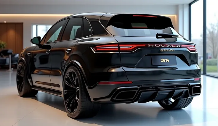 ‎Design back full bumper view of a ultra luxurious 2035 concept (NEW 2026 Porsche Cayenne suv), with a polished full black )and shiny exterior finish, back ultra widest body kit imaginable. Logo Of ' '( Porsche Cayenne )plate with the name of ' (suv') The ...