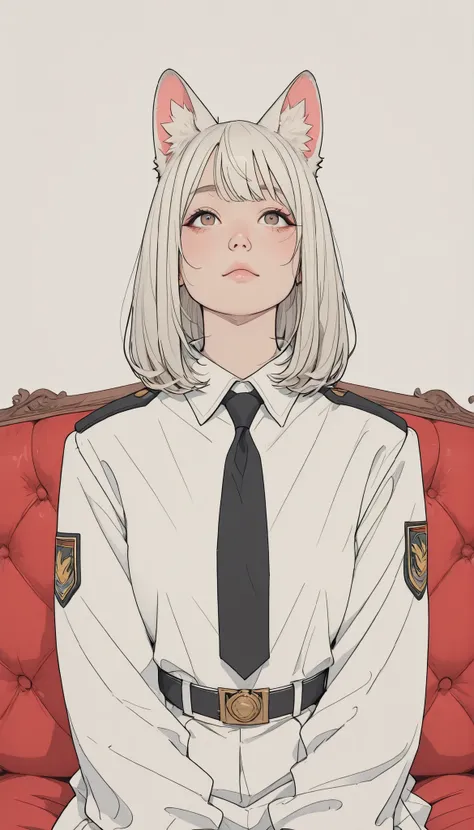 there is a woman sitting on a red couch weaまたg a black and white uniform, anime girl コスプレ, コスプレ of a catboy! メイド! ドレス, コスプレ, anime コスプレ, コスプレ photo, ayaka コスプレ, anime girl in a メイド costume, また, コスプレer, Rumiko, gorgeous メイド, シュタインズ・ゲートの椎名まゆり, 焔仁, profession...