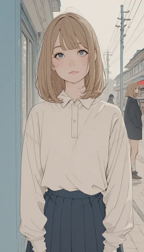 ブロンドの髪をした若い女性が、画像の被写体を強調するのに役立つ, 滑らかなボブは赤と白の市松模様の服を着ています, 遊び心のあるスタイルやカジュアルなスタイルを連想させます. この服は白いネックラインに赤いストラップが付いています, 衣装にコントラストとエネルギーを加えています. 彼女の肌はなめらかです, 目に見える傷もありません. 彼女は手を挙げた, 人差し指と中指でポインティングジェスチャーをしている. 画像は非常にクローズアップされており, 上半身と服のディテールを強調する. 照明はクリアでよく分散さ...