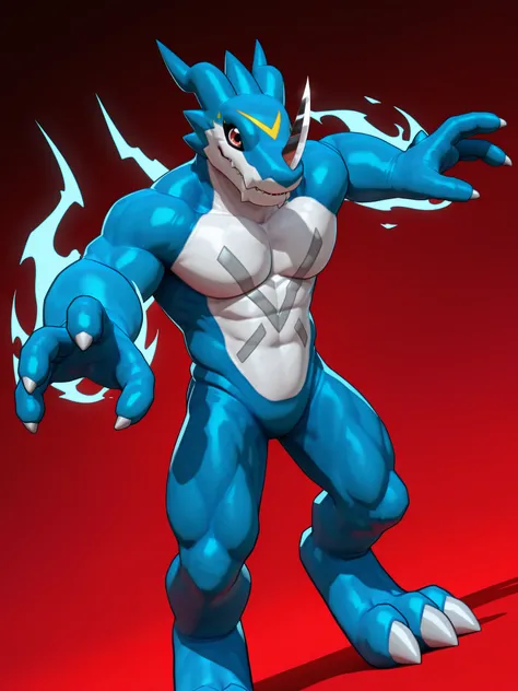 xv33m0n, digimon (creature), furry male,((5 fingers:1.5)),,highres, hi res, best quality, masterpiece, intricate details, absurdres, 4k,, semi realistic, cartoon,
1boy, mature male, furry,full shot, energy around, aura,featureless body, looking at viewer, ...