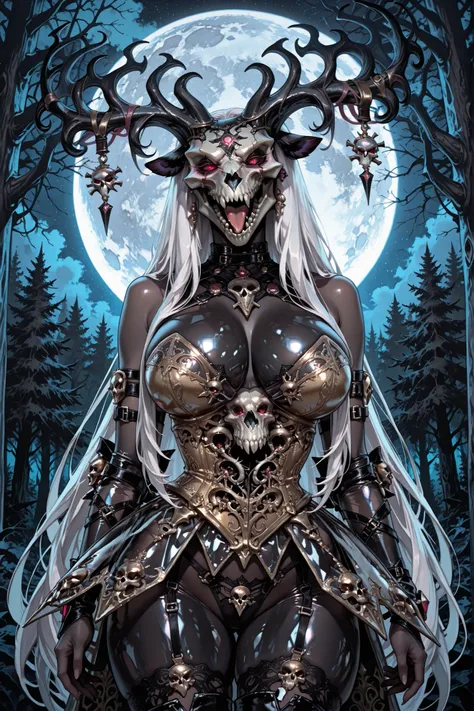 TPvolibear, Skull Head,  gold corset, skirt, panties, see-through, strapless, skulls,transparent bodysuit, , bare shoulders,black bridal gauntlets, arm straps, neck strap, no thong, no pants ,black thigh boots, garter straps,, ,TransparenLatex_L1,transpare...