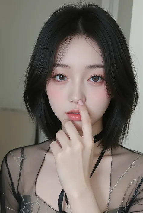 pain realism tamptation full body action figure fingertips touch own lips with self hand while showing to wet lips and approaching aggressivery for kiss neat pure beauty girl is beautiful japanese female and beautiful russian female mixed race only in the ...