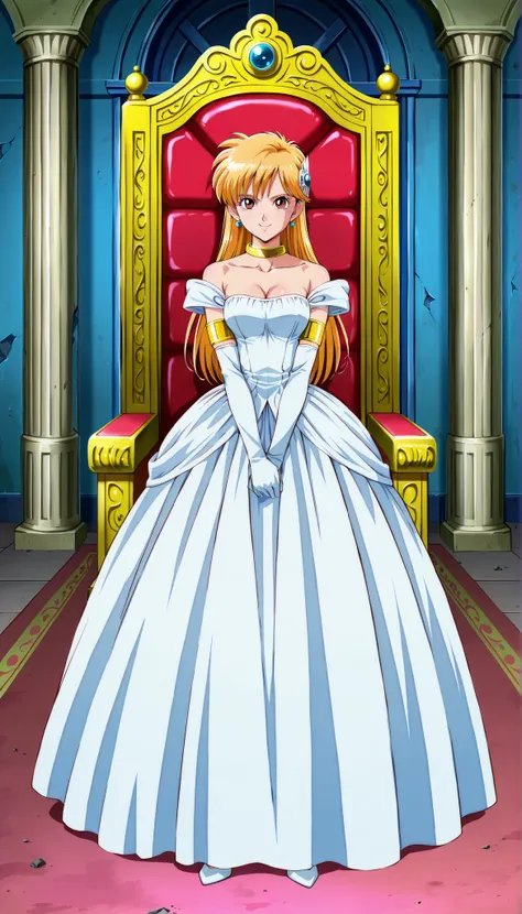 score_9, score_8_up, score_7_up,anime_screenshot,OFFICIAL ART,anime coloring, official anime artwork, screencap, anime screencap,uncensored,BREAK, Dragon Quest,Dai no Daibouken,1girl,solo,princess leona,magical girl,Leona, ginger blonde hair, long hair, br...