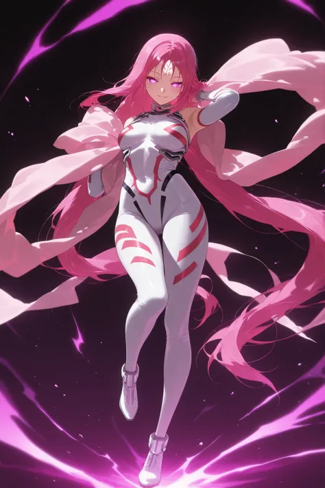 so dakki, old costume1, 1girl, solo, soft darkness, masterpiece, best quality, amazing quality, very aesthetic, absurdres, newest, so dakki, anime screencap, anime coloring, sensitive, dynamic pose, dynamic angle, old costume1, 1girl, facial mark, forehead...