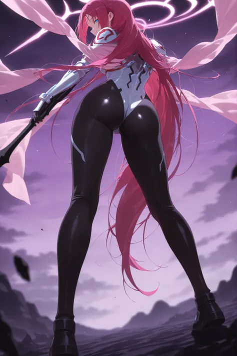 so dakki, old costume1, 1girl, solo, soft darkness, masterpiece, best quality, amazing quality, very aesthetic, absurdres, newest, so dakki, anime screencap, anime coloring, sensitive, dynamic pose, dynamic angle, old costume1, 1girl, facial mark, forehead...