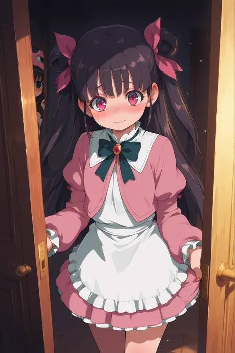 ,  pov doorway  ,linda chica de anime con oreja y cat glue detras de la puerta mirando timidametne

belleza,anime girl,cat ear,cat glue,shy,hidden behind the door,look shyly at,fantasy scene,4k,ultra detailed,detail painting,studio lighting,realistic repre...