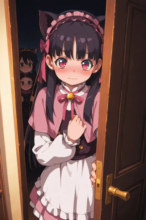 ,   pov doorway   ,linda chica de anime con oreja y cat glue detras de la puerta mirando timidametne

belleza,anime girl,cat ear,cat glue,shy,hidden behind the door,look shyly at,fantasy scene,4k,ultra detailed,detail painting,studio lighting,realistic rep...