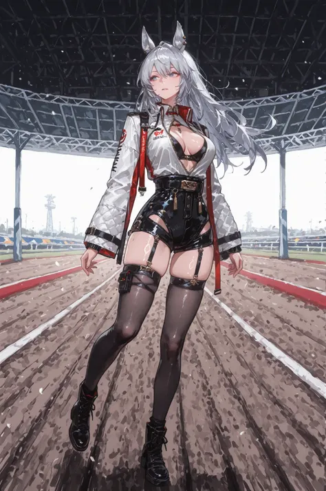 lawnの上、racecourse、緑のlawn、新緑のlawn、、Yee Xuan、Collapse Starrail、Racecourse、Uma Musume、horse ear、Jirio Mahonoko、 A sophisticated eye 、Full Body、GBF_style、748cm style for bigi、32K、semi-realistic、 super detailed description on the front 、art work、Original Work、...