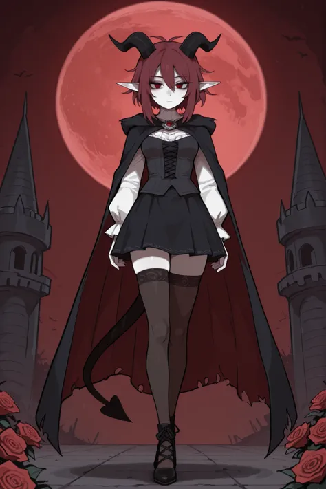 hentamonn,DSP, artist:DSP, mogeko,,masterpiece , best quality , amazing quality , very aesthetic, white skin, pale skin, tall girl, adult, rounded elf ear, red eye, drooping eyes, cold look, white pupil, feline pupil, short hair, slightly messy hair, maroo...