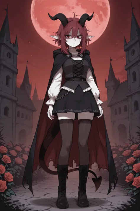 hentamonn,DSP, artist:DSP, mogeko,,masterpiece , best quality , amazing quality , very aesthetic, white skin, pale skin, tall girl, adult, rounded elf ear, red eye, drooping eyes, cold look, white pupil, feline pupil, short hair, slightly messy hair, maroo...