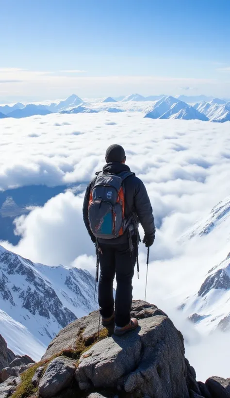 high-definition images、Sea of Clouds Seen from the Top of Chomolungma、A Mountaineer's Perspective