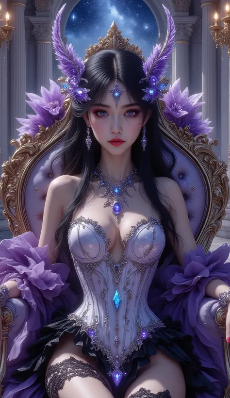 Shot on below, 4K, hyper detail, hyper detail clothing texture, 17-year-old young Asian girl with a cute face with sweet appearance and white skin, tall body, slim and small belly, wide waist, shiny body, shiny costume, long and sexy muscular legs, and gia...