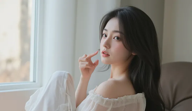 an introspective woman