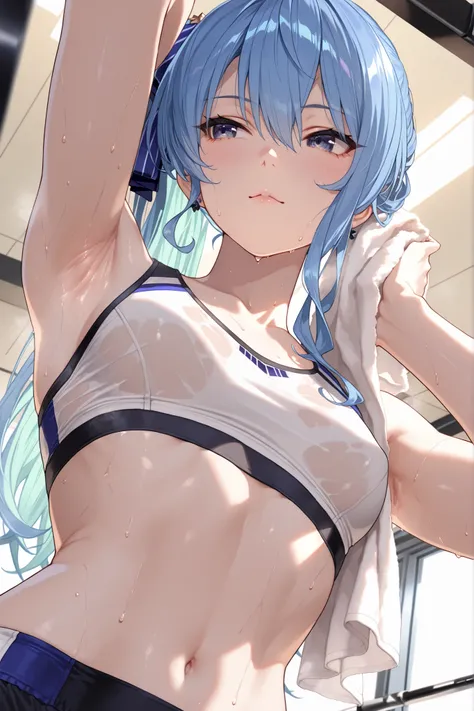 1 sexy gal , Hoshimachi Suiseii_(ホロライブ), solo, (masterpiece, top quality, highly detailed depiction, incredibly high resolution, high quality anime picture), (voluminous A-line silhouette), (seductive gestures),
high contrast , Semi-realistic ,up to da...