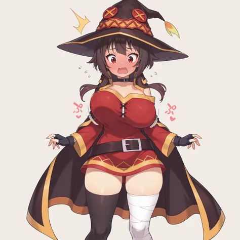 masterpiece, ultra-HD, impressionism, high detail, best quality, very aesthetic, 8K, best quality, beautiful, ultra-high resolution, 32K UHD, sharp focus, 1girl, solo, Megumin-Liver020, short brown hair, middle bangs, long locks, red eyes, eyelashes, pink ...