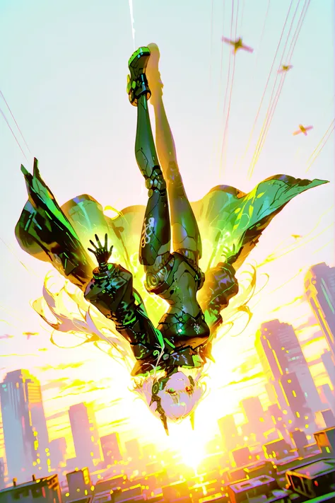 masterpiece,最High Quality,Super Detailed,High fines,Official Illustration,slender,High Quality、headgear,Machinery Parts,score_9、score_8_up、score_7_up、最High Quality、dynamic pose、 、super wide shot、full body、最High Quality、masterpiece, cartoon-like effects, Su...