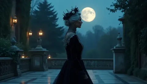 Flower Headpiece Challenge #3: The 'Black Rose Under the Moon's' Melancholy Stri