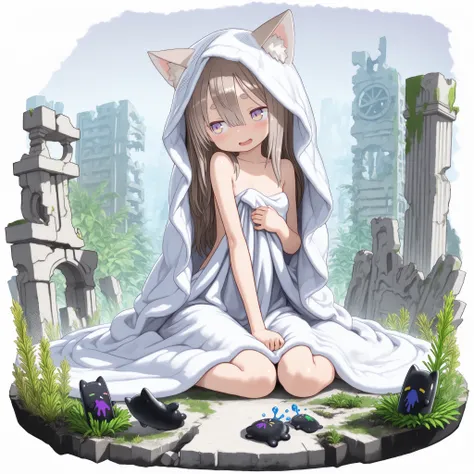 by Tsukushi Akihito, ((Tsukushi Akihito style)), ((Masterpiece)), ((best quality, amazing quality)), ((very aesthetic, absurdres, newest)), (faux figurine:1.5), ((Gacha Splash, Transparent background, Mini background)), (Asymmetrical background), ((halfton...