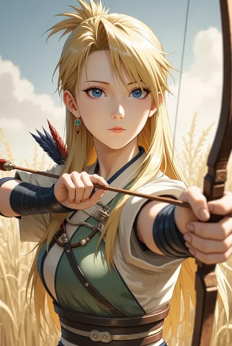 (((masterpiece)))、(((of the highest quality)))、((super precise))、Personification of a Japanese pheasant、(male)、gentle expression、Japanese-style armor、detailed Japanese armor design, lacquered surface, silk cords、holding a bow and arrow、red、green、green、Thre...