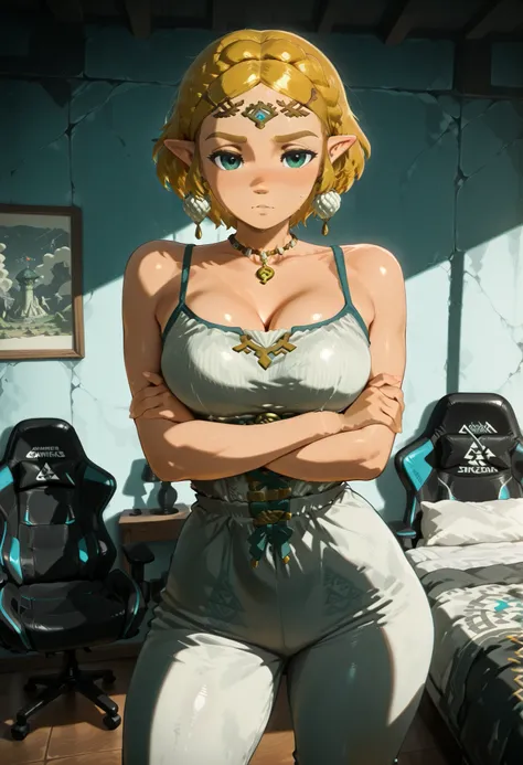 score_9, score_8_up, score_7_up, score_6_up, score_5_up, score_4_up, masterpiece, high quality, shiny skin, shiny hair, shiny body, clear body, large breasts, nose blush, nice legs, standing, nice legs, posing, SFW, looking at viewer, thick thigh, thick th...