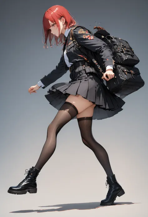 A girl kicks an ant about 2 meters in size