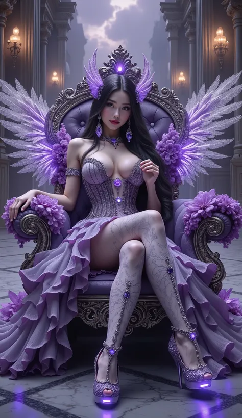 👑 1. Silhouette & Pose
- Seated posture: Upright and graceful, conveying confidence and authority.
- Hand placement: Likely resting on the throne’s armrest or lap, suggesting calm control.
- Body orientation: Facing forward, emphasizing her central and com...