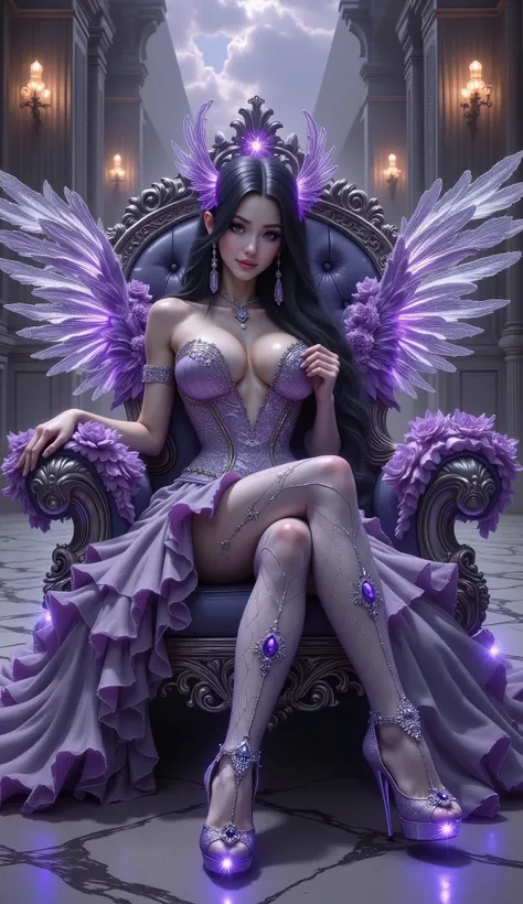 👑 1. Silhouette & Pose
- Seated posture: Upright and graceful, conveying confidence and authority.
- Hand placement: Likely resting on the throne’s armrest or lap, suggesting calm control.
- Body orientation: Facing forward, emphasizing her central and com...