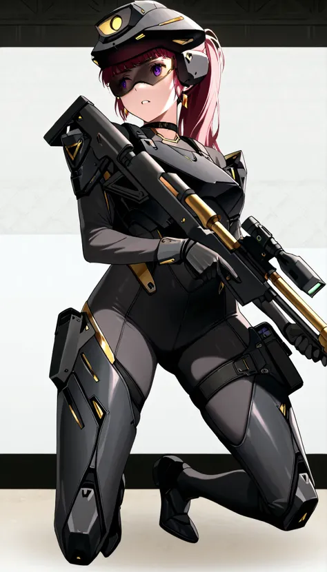 score_9, score_8_up, score_7_up,anime_screenshot,OFFICIAL ART,anime coloring, official anime artwork, screencap, anime screencap,uncensored,Newest,NIKKE style,BREAK,1girl,solo,nikkedollasuit,ponytail,BREAK,Sniper Rifle,helmet,sniper glasses,(black armor wi...