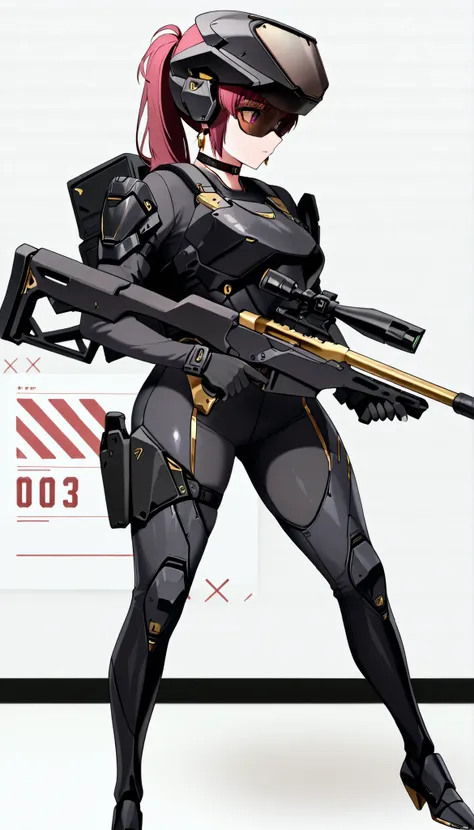 score_9, score_8_up, score_7_up,anime_screenshot,OFFICIAL ART,anime coloring, official anime artwork, screencap, anime screencap,uncensored,Newest,NIKKE style,BREAK,1girl,solo,nikkedollasuit,ponytail,BREAK,(Sniper Rifle),full face helmet,sniper glasses,(bl...