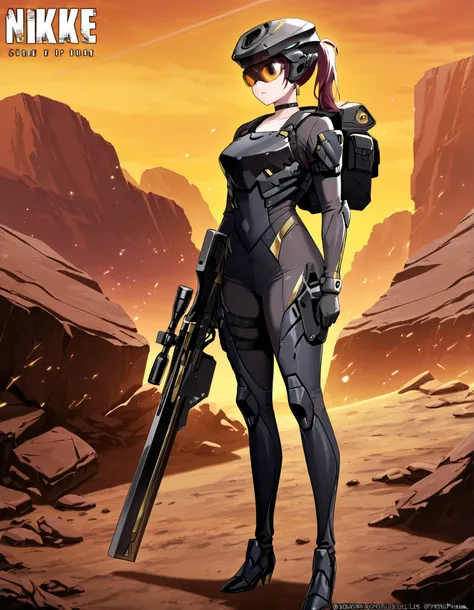 score_9, score_8_up, score_7_up,anime_screenshot,OFFICIAL ART,anime coloring, official anime artwork, screencap, anime screencap,uncensored,Newest,NIKKE style,BREAK,1girl,solo,nikkedollasuit,ponytail,commander type,BREAK,(Sniper Rifle),full face helmet,sni...