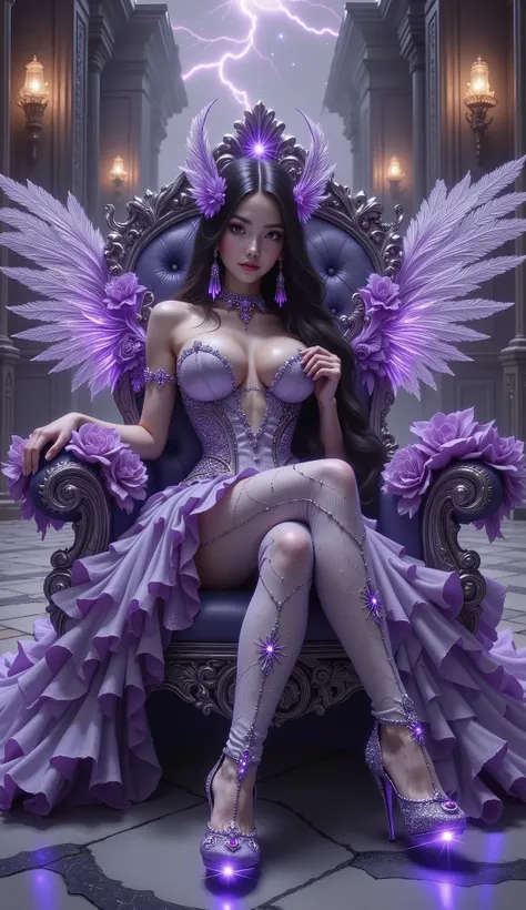 👑 1. Silhouette & Pose
- Seated posture: Upright and graceful, conveying confidence and authority.
- Hand placement: Likely resting on the throne’s armrest or lap, suggesting calm control.
- Body orientation: Facing forward, emphasizing her central and com...