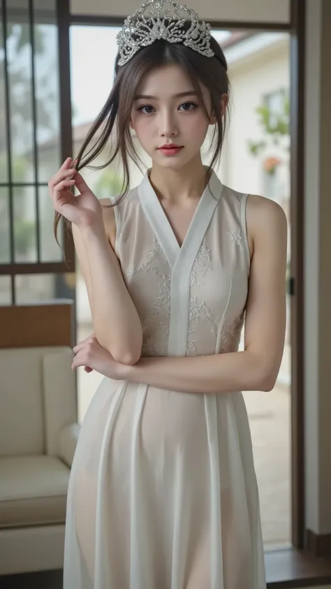 Photorealistic Paintings Inspired by Arafe, CHUNGSAM , Shimizu Yuko , and Ancient Chinese Clothes, beautiful Chinese model, cute and elegant pose, china dress, palace , A Girl Wearing Hanfu , Traditional Chinese, beautiful Asian girl, Chinese style, Trad...