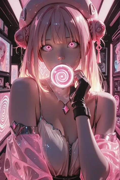 greyscale, (pink theme:1.3),1girl,solo,badass,cold,((Detailed)), ((Masterpiece)), ((Impressive)), ((Elegant)), ((Mind-blowing)), ((Phenomenal)), anime, Shojo, Romance, Drama, digital artwork, Digital masterpiece, Digital masterpiece, Digital illustration, ...