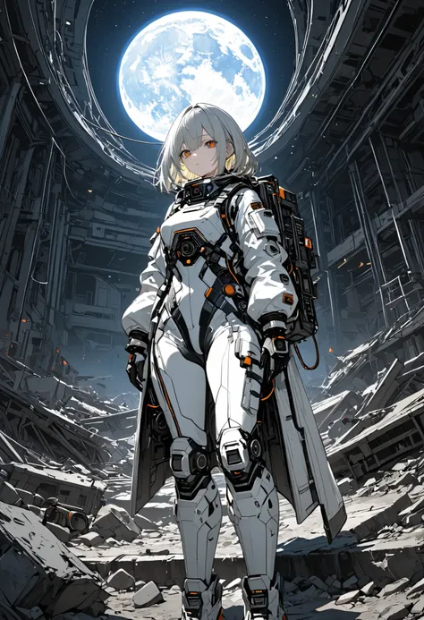 (masterpiece,Highest Quality,ultra detail,超high definition,detailed background),((flat color)),((colorful)),(1girl),watch the viewers,solo,The Forgotten Star、planet、Earth After Three Thousand Years、Earth without humans、Apocalypse Hotel、The Forgotten Earth、...