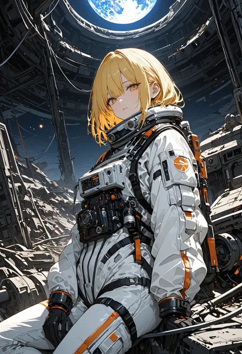 (masterpiece,Highest Quality,ultra detail,超high definition,detailed background),((flat color)),((colorful)),(1girl),watch the viewers,solo,The Forgotten Star、planet、Earth After Three Thousand Years、Earth without humans、Apocalypse Hotel、The Forgotten Earth、...