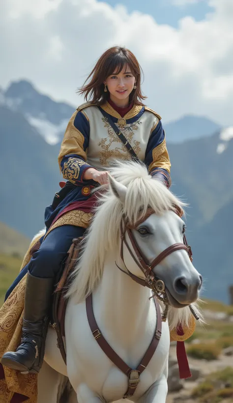 realism reminiscent of a portrait of Napoleon Bonaparte、 she's Japanese 、high definition、High Quality、8k、16k、anatomically correct perfect body、perfect anatomically correct hand、(((perfect anatomically correct face:1.5)))、(((She has a smile or a seductive s...