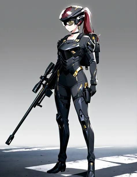 score_9, score_8_up, score_7_up,anime_screenshot,OFFICIAL ART,anime coloring, official anime artwork, screencap, anime screencap,uncensored,Newest,BREAK,1girl,solo,nikkedollasuit,ponytail,commander style,BREAK,(Sniper Rifle),full face helmet,sniper glasses...