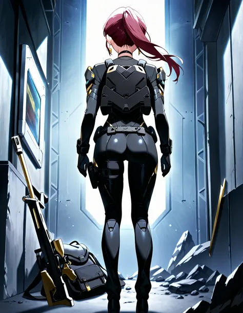 score_9, score_8_up, score_7_up,anime_screenshot,OFFICIAL ART,anime coloring, official anime artwork, screencap, anime screencap,uncensored,Newest,BREAK,1girl,solo,nikkedollasuit,ponytail,commander style,BREAK,(Sniper Rifle),full face helmet,sniper glasses...