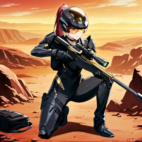 score_9, score_8_up, score_7_up,anime_screenshot,OFFICIAL ART,anime coloring, official anime artwork, screencap, anime screencap,uncensored,Newest,BREAK,1girl,solo,nikkedollasuit,ponytail,commander style,BREAK,(Sniper Rifle),full face helmet,sniper glasses...